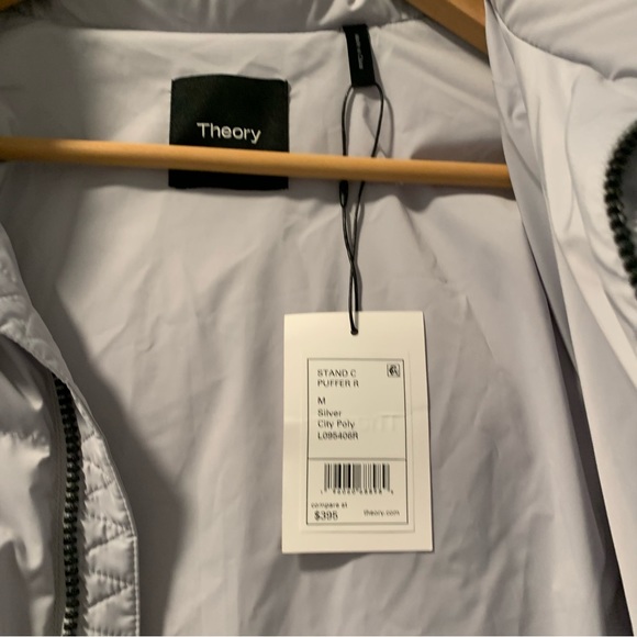 NWT Theory Puffer Jacket (Stand C Puffer) in Silver - Picture 6 of 6